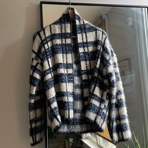 ANTHROPOLOGIE Plaid Sweater Jacket Size Small